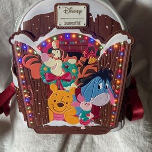 Loungefly Multi Color Winnie the Pooh Holiday Light-Up Mini Backpack